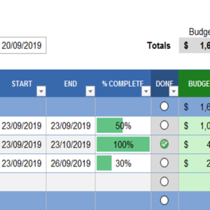 Project Task List Template